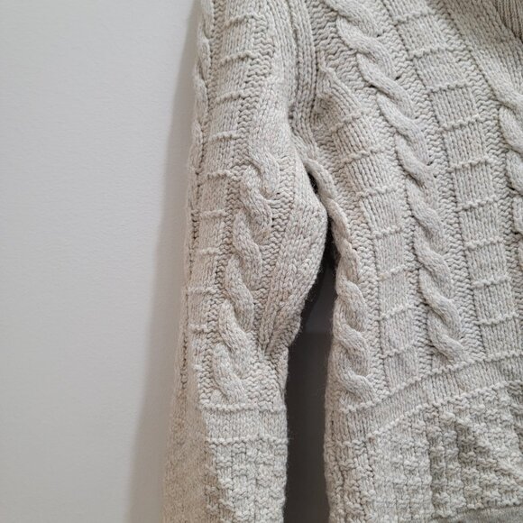 EDC Espirit Melange Oatmeal Chunky Wool Blended Button Cardigan Sweater S Used - Picture 8 of 16